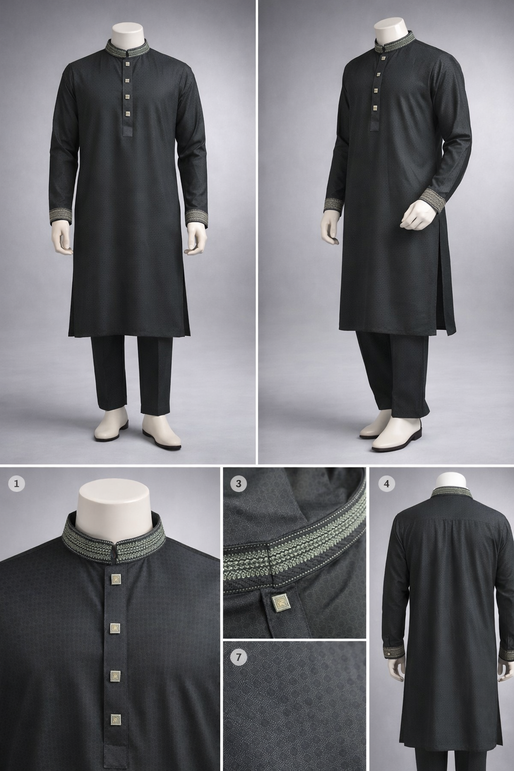 Premium Luxury Embroidered Panjabi with Embroidered Cuffs 473