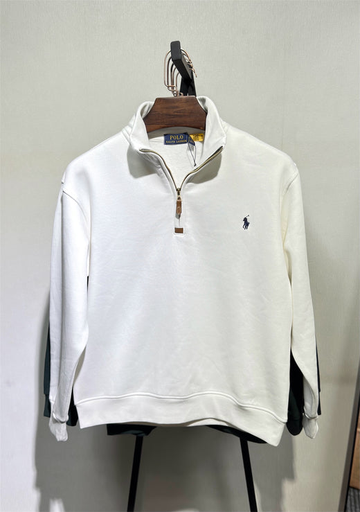 Premium Half Zip Pullover Jacket off white PLJK 05