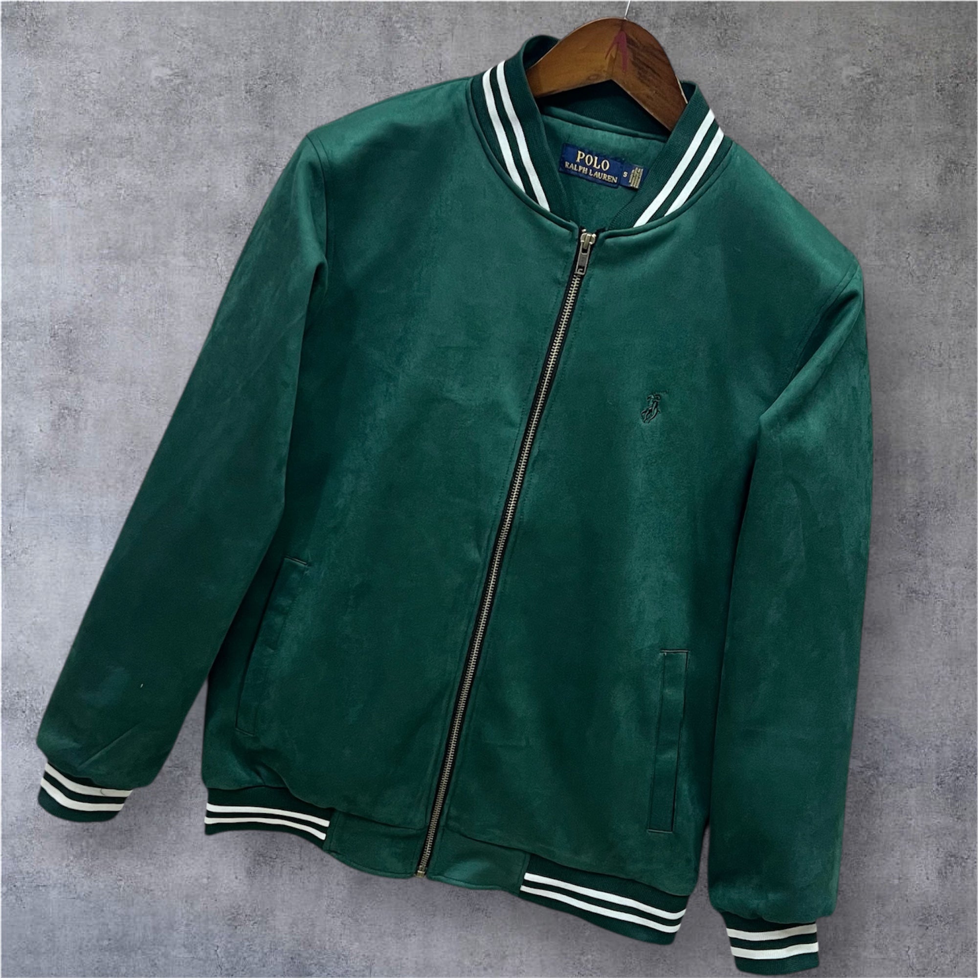 Premium Soft-Touch Suede Finish Jacket Green