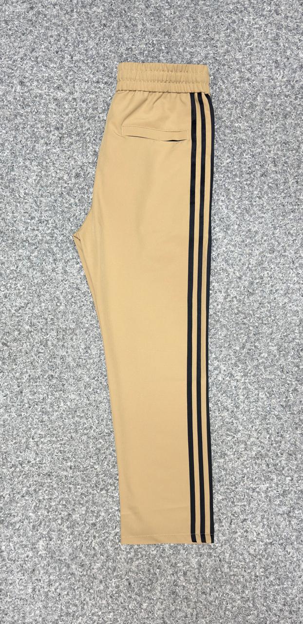 Performance Three-Stripe Full Baggy Style Track Pants Biscuit & Black
