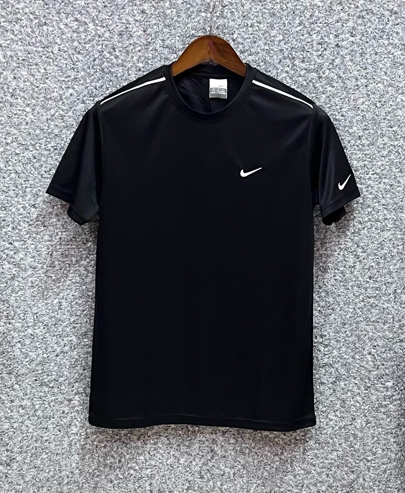 Premium shoulder piping jersey tshirt NKJ Black | Shirtology Bangladesh