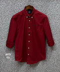 Premium Solid Oxford Cotton Shirt AES maroon | Solid Shirt | Shirtology Bangladesh