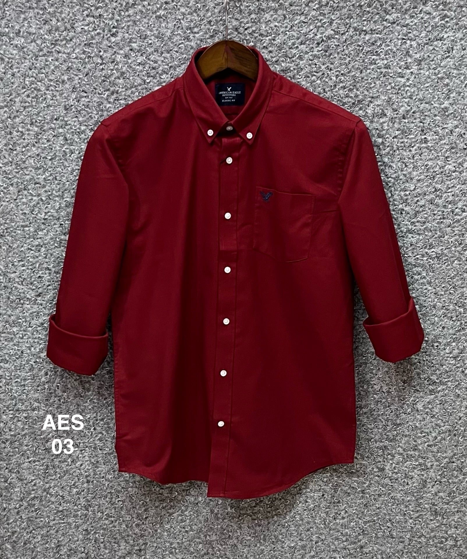 Premium Solid Oxford Cotton Shirt AES maroon | Solid Shirt | Shirtology Bangladesh