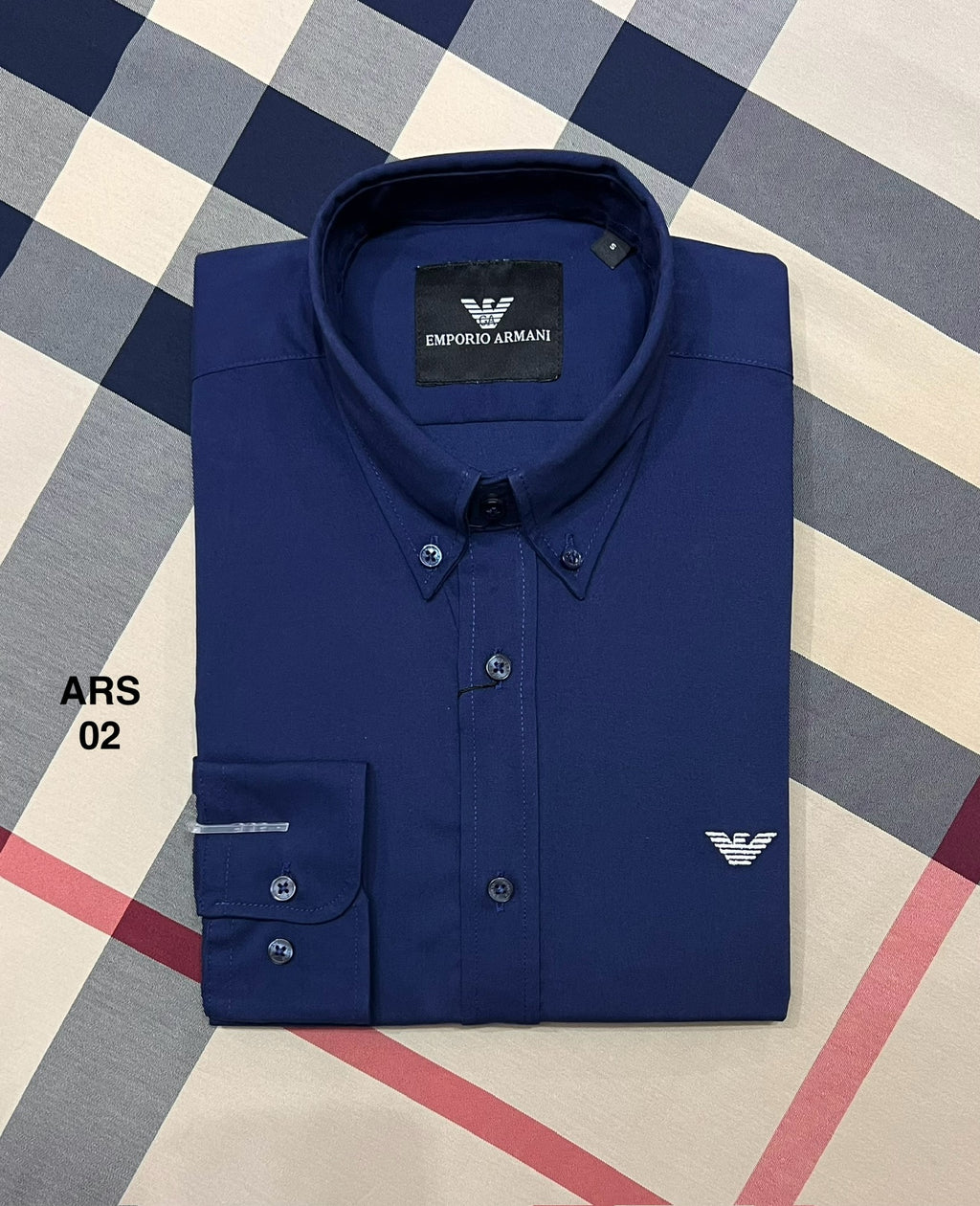 Iconic Solid Shirt ARMS down button 02 Navy | Shirtology Bangladesh