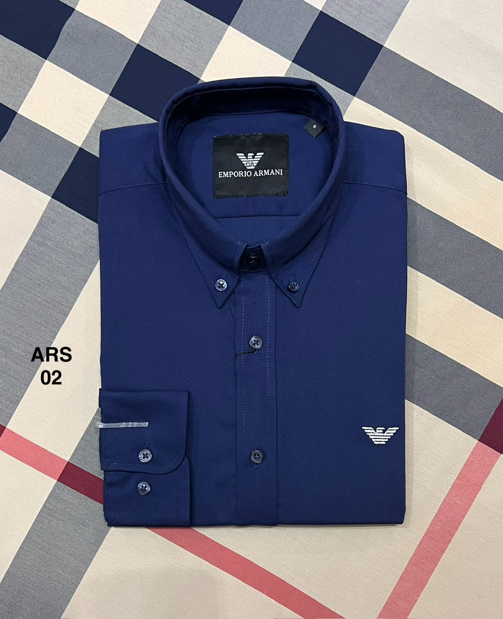 Iconic Solid Shirt ARMS down button 02 Navy | Shirtology Bangladesh