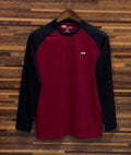 Premium Raglan Full-Sleeve T-Shirt FlLA Maroon & Black