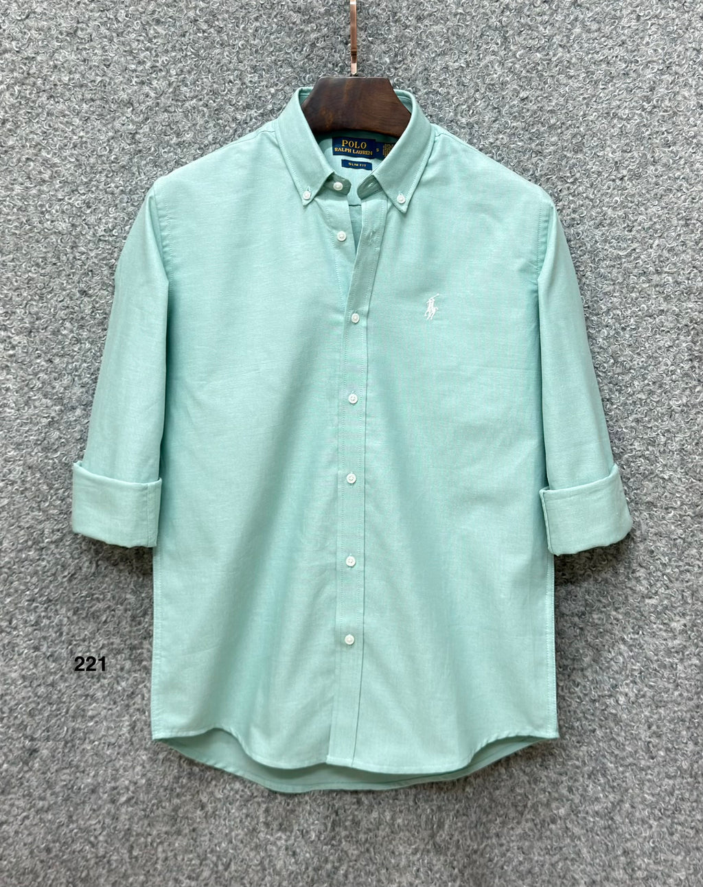 Premium Solid Logo Oxford Cotton Shirt RLS 221