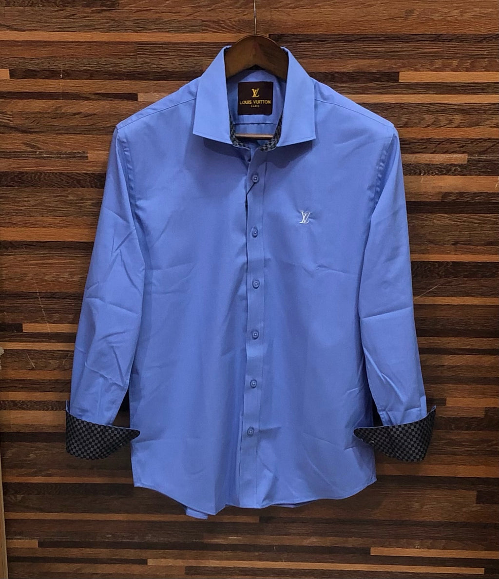 Luxury Solid Shirt LVS Formal collar sky | Shirtology Bangladesh