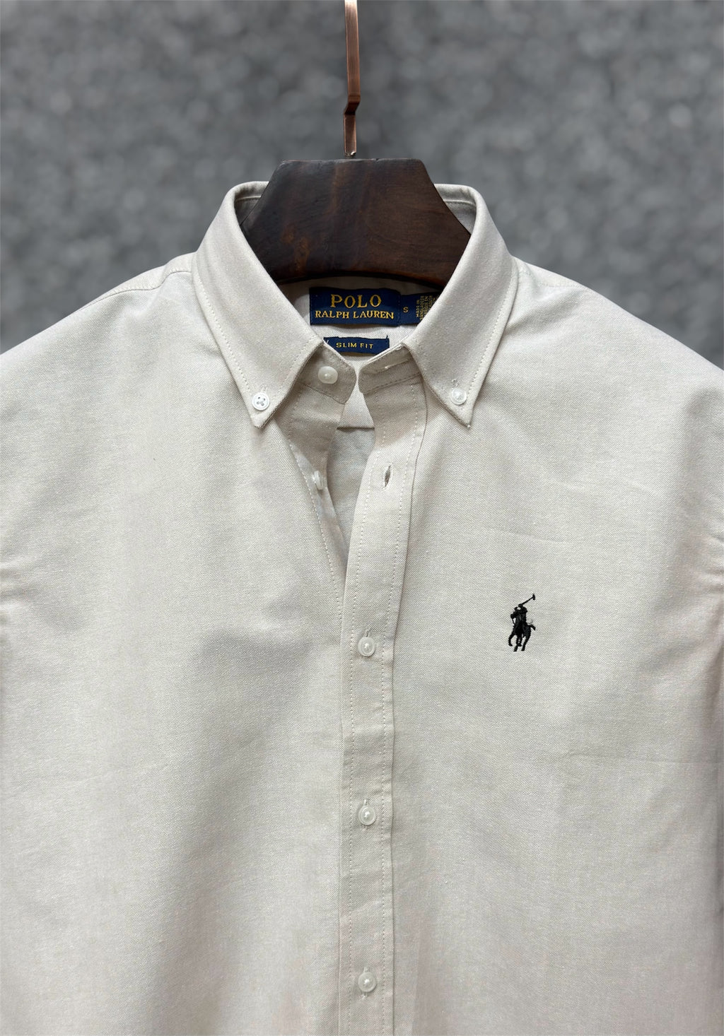 Premium Solid Logo Oxford Cotton Shirt RLS Beige 151