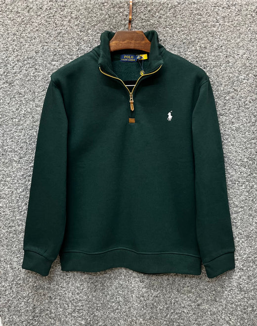Premium Half Zip Pullover Jacket Green PLJK 02