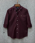 Premium Solid Logo Oxford Cotton Shirt RLS 214