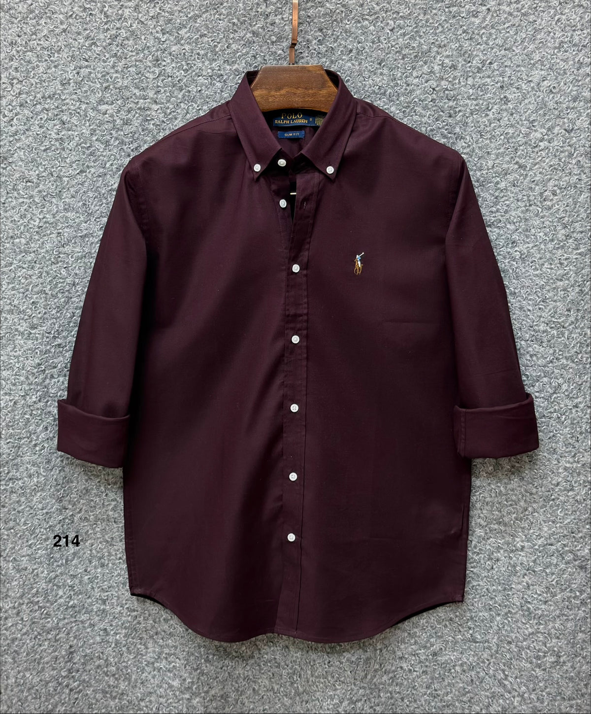 Premium Solid Logo Oxford Cotton Shirt RLS 214