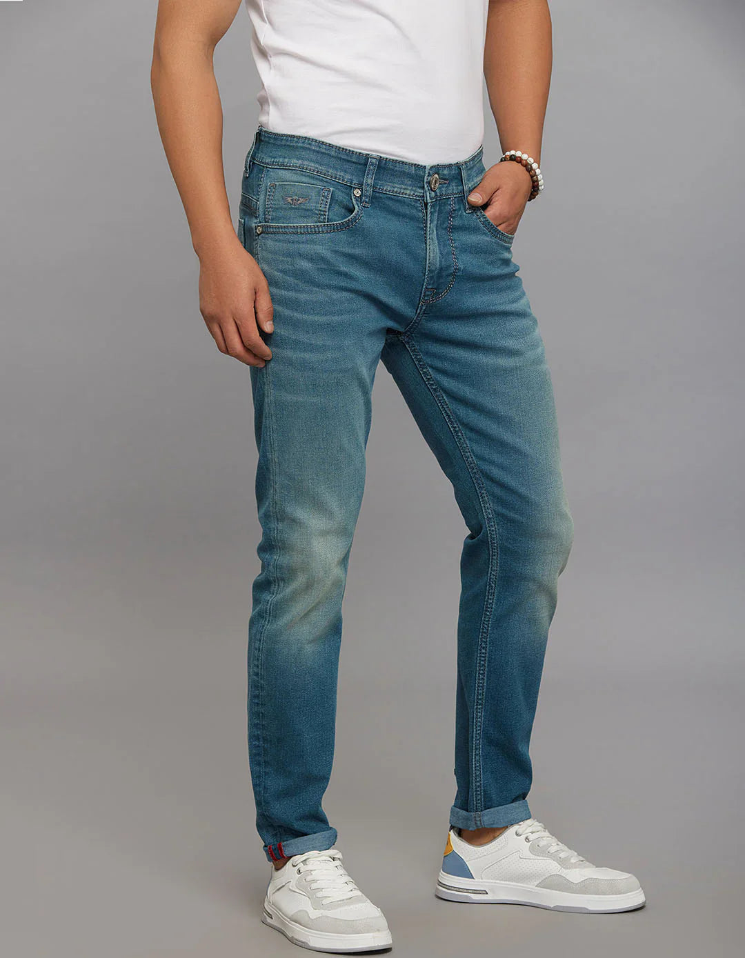 Greenish 5 Pocket Low-Rise Ankle Length Stretch Jeans RJ6278