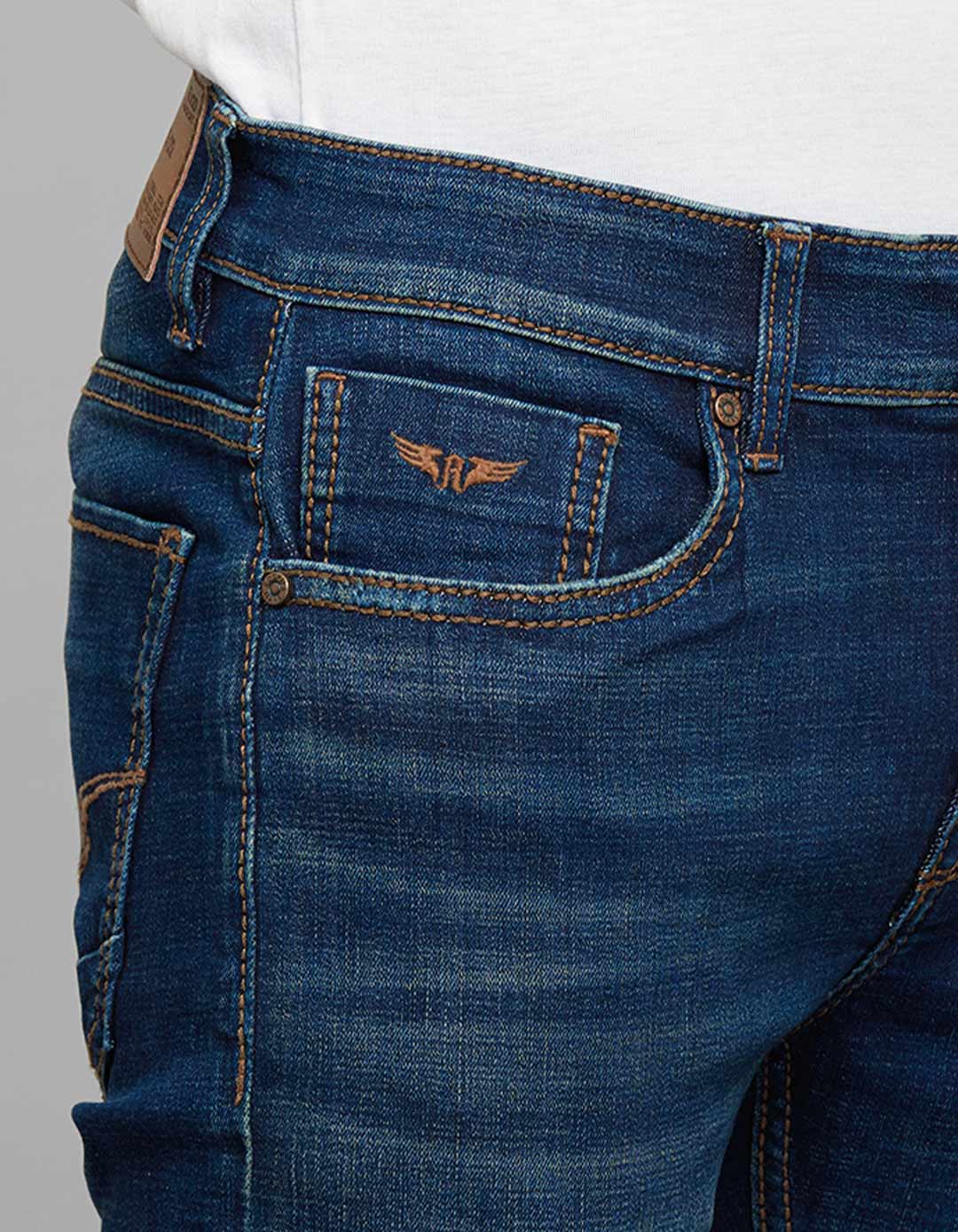 Rookies Denim Tapered Ankle-Length Stretch Jeans - Dark Blue RJ6274