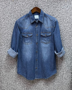 Premium Denim Shirt deep shade (B) | Shirtology Bangladesh