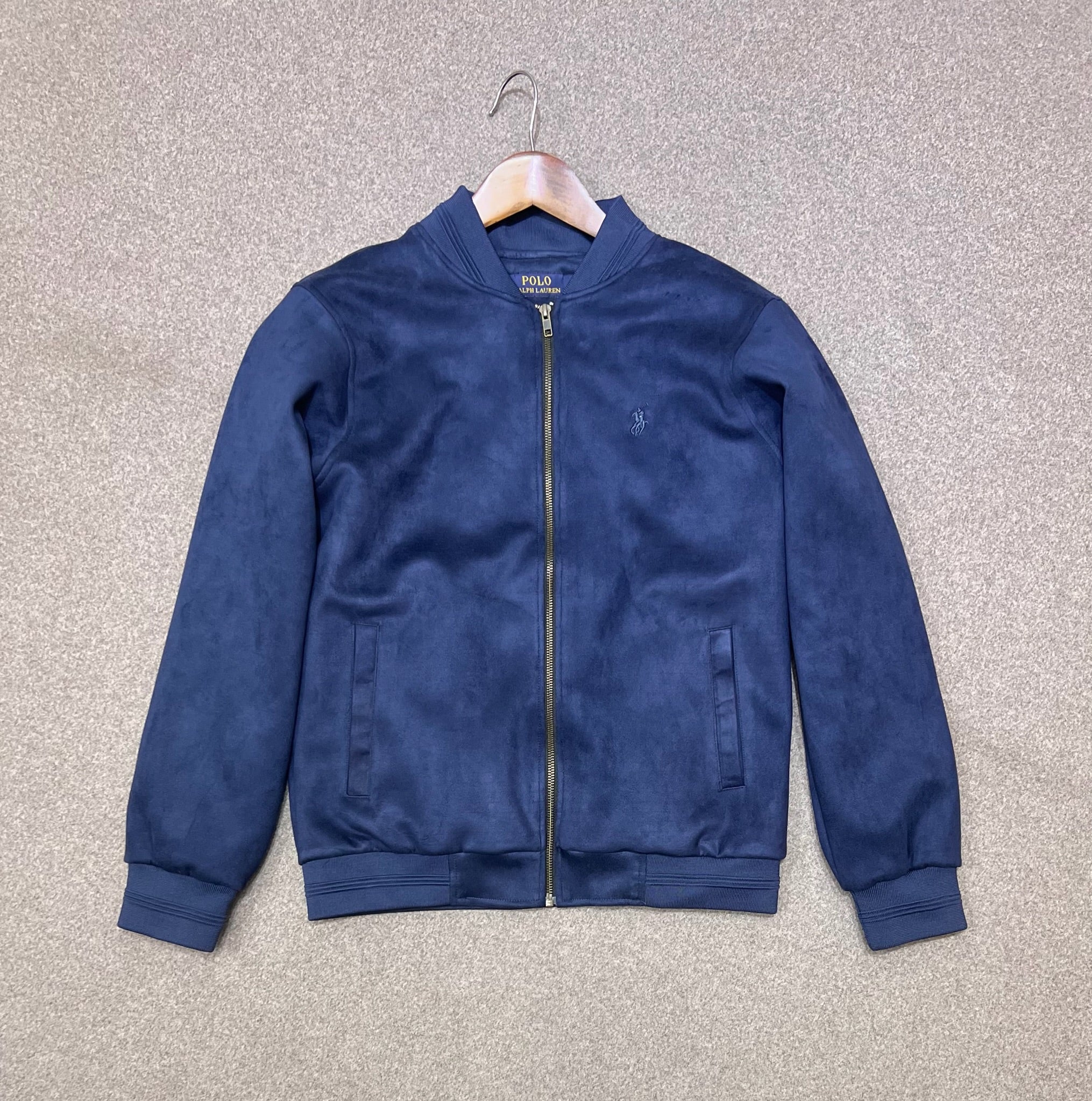 Premium Soft-Touch Suede Finish Jacket Navy Blue