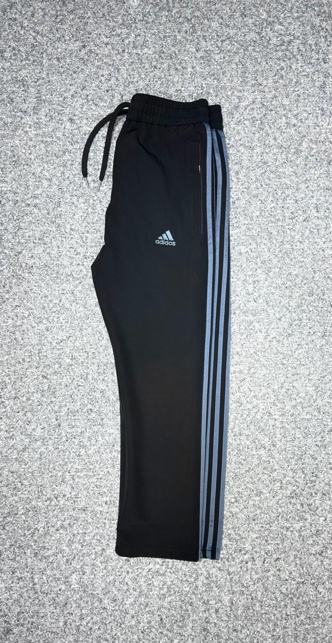 Performance Three-Stripe Full Baggy Style Track Pants Black &Ash