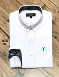 Premium Solid Stretch Cotton Shirt NXT Contrast White 07 | Solid Shirt | Shirtology Bangladesh