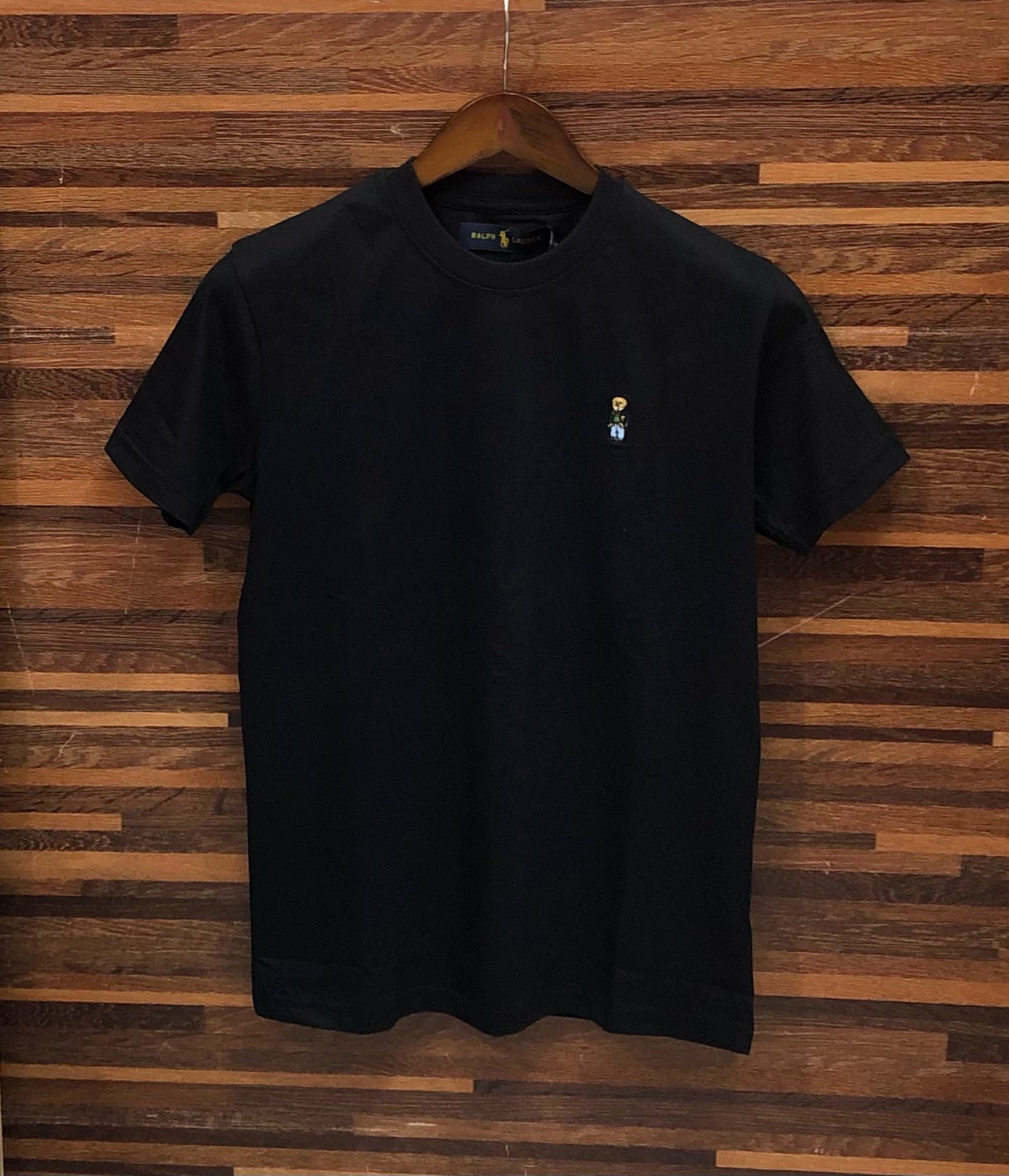 Premium Solid Bear Logo Tshirt RLBT Black | Shirtology Bangladesh