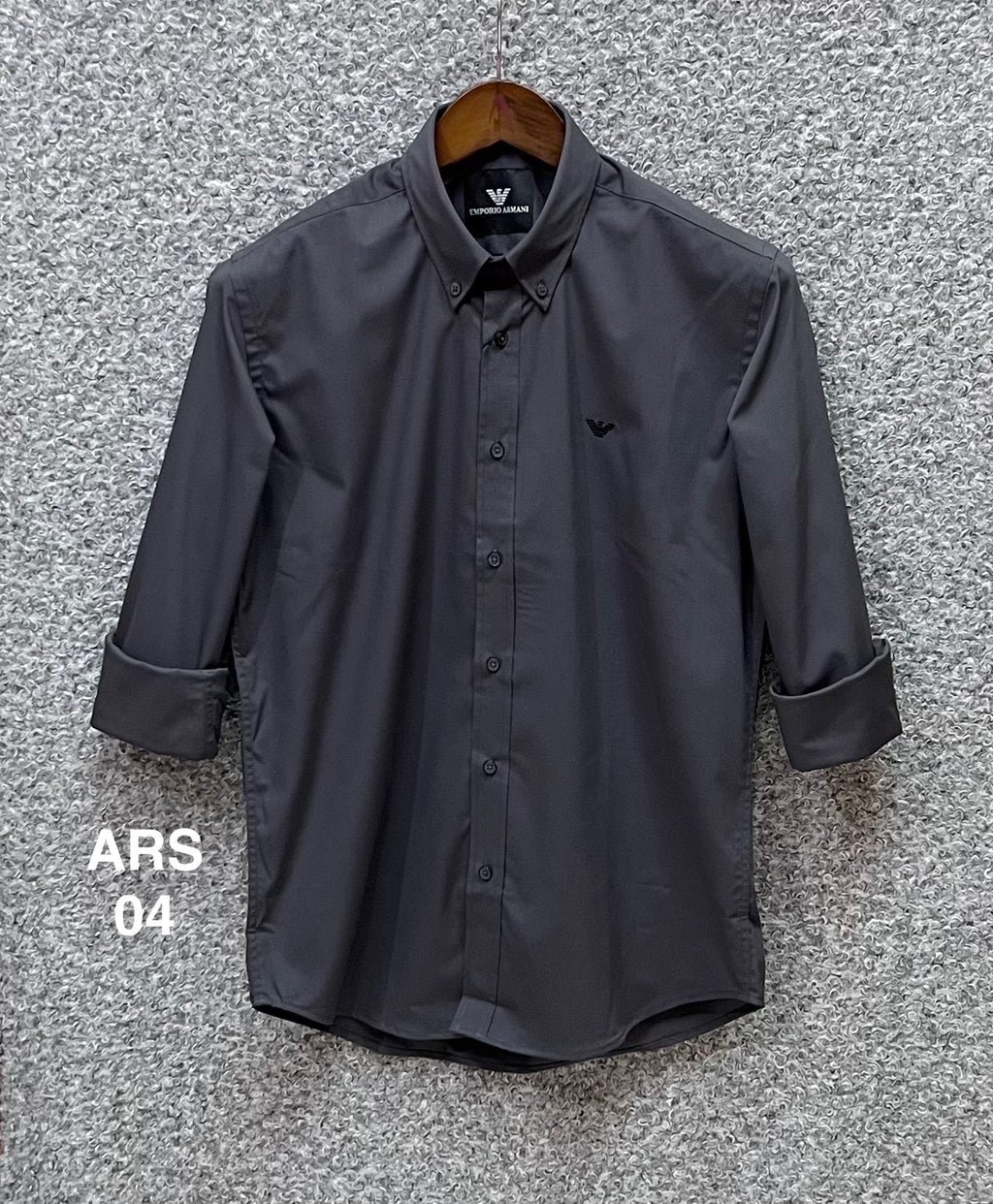 Iconic Solid Shirt ARMS down button 04 Charcoal | Shirtology Bangladesh