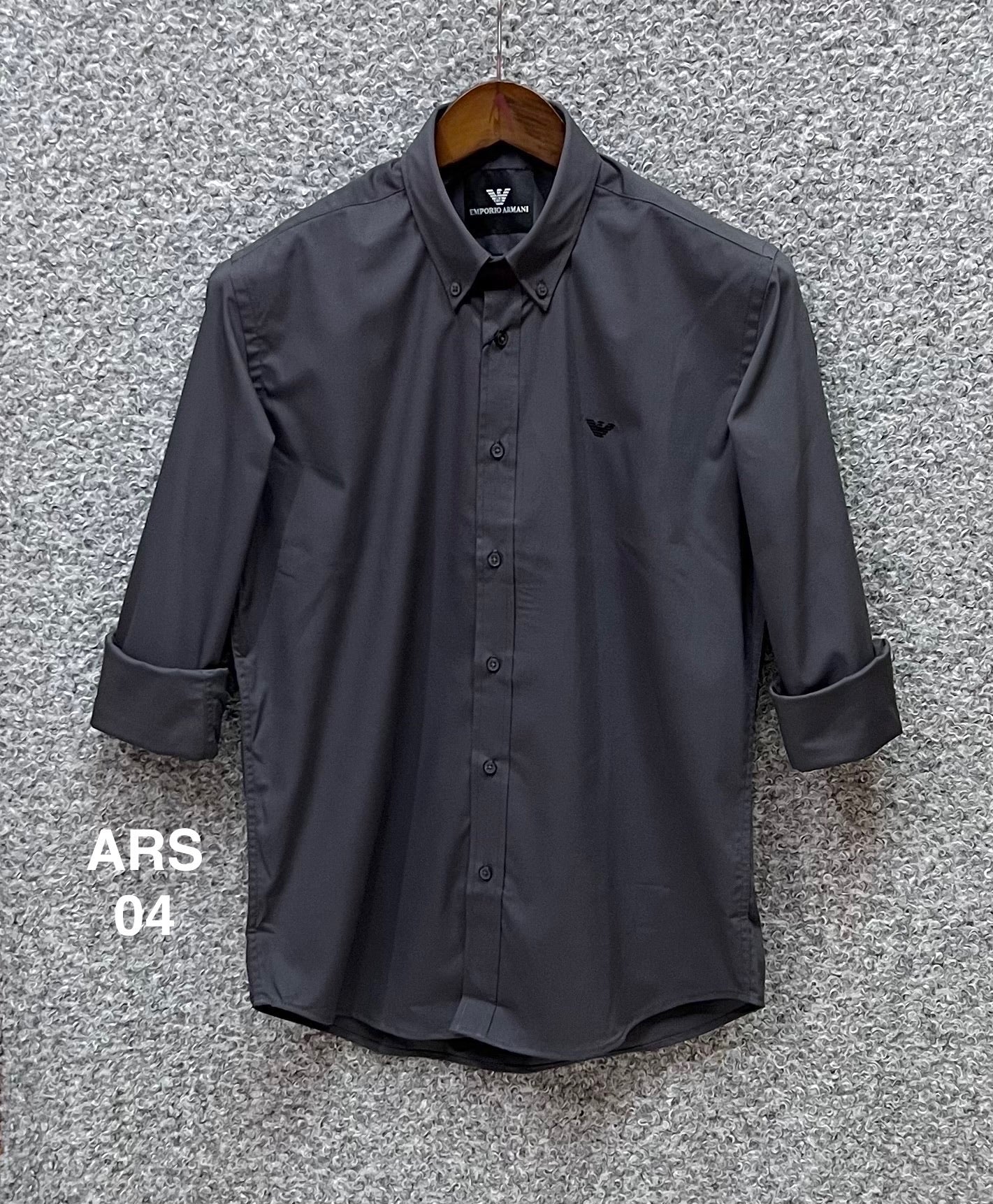 Iconic Solid Shirt ARMS down button 04 Charcoal | Shirtology Bangladesh