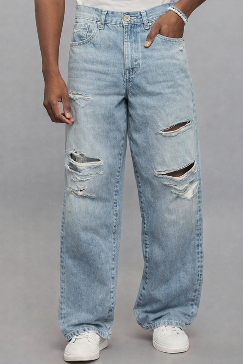 Extra Loose Fit Jeans - Light Blue RJ6430 | Denim pant | Shirtology Bangladesh