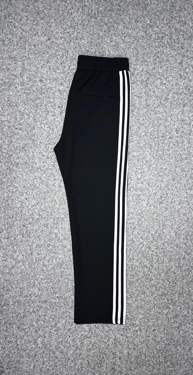 Performance Three-Stripe Full Baggy Style Track Pants Black& white