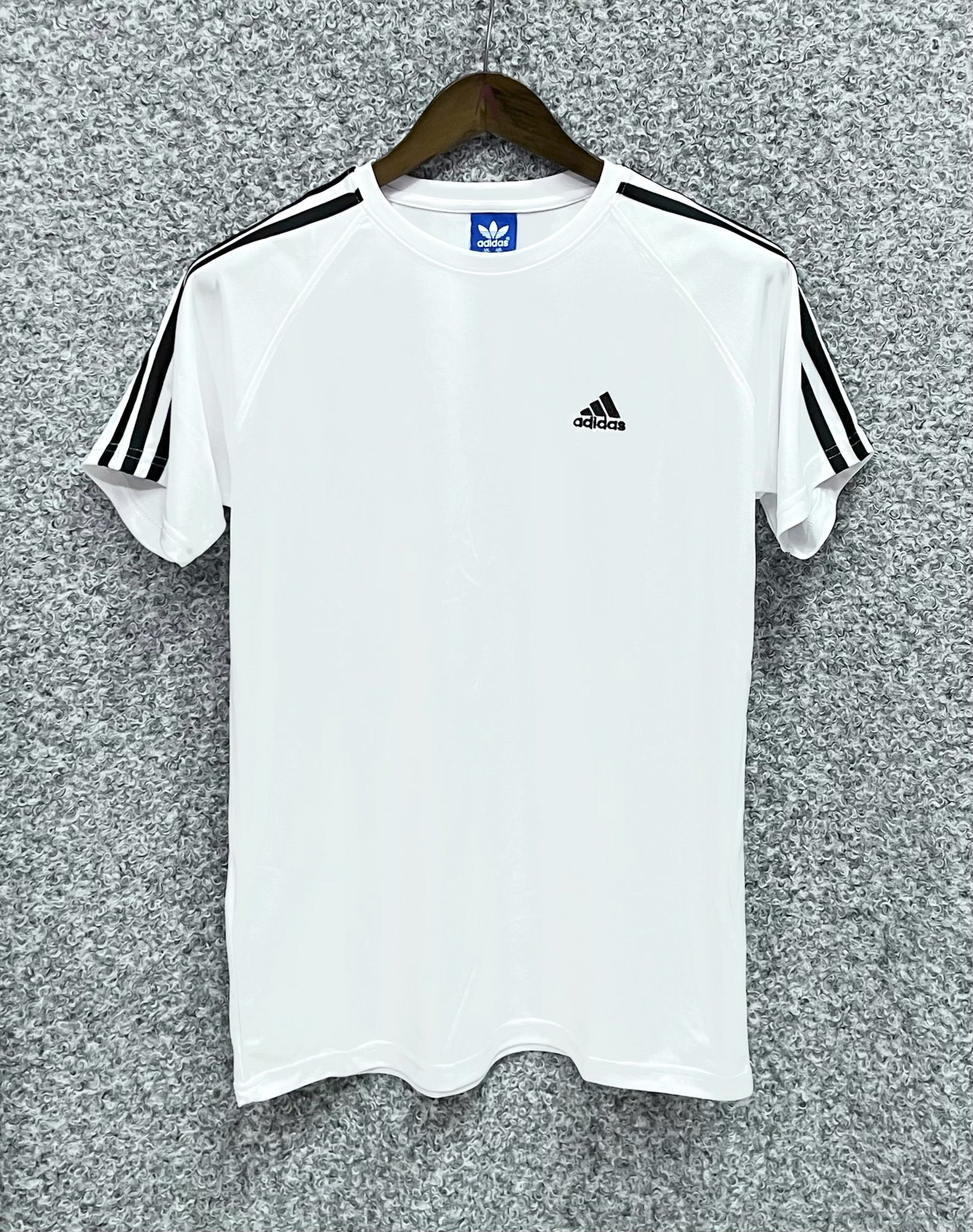 Premium shoulder Three Stripe Performance jersey tshirt ADSJ White