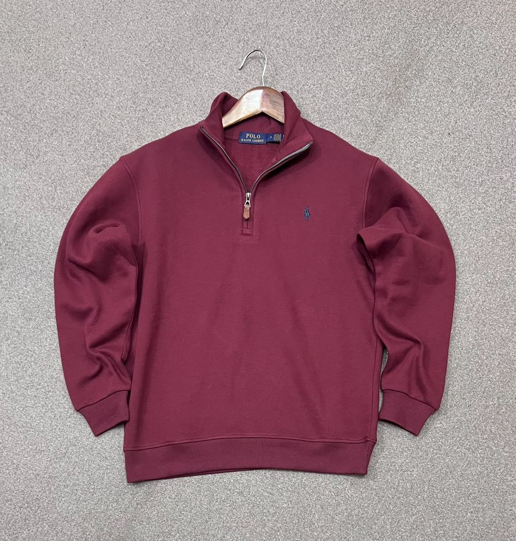 Premium Half Zip Pullover Jacket Maroon