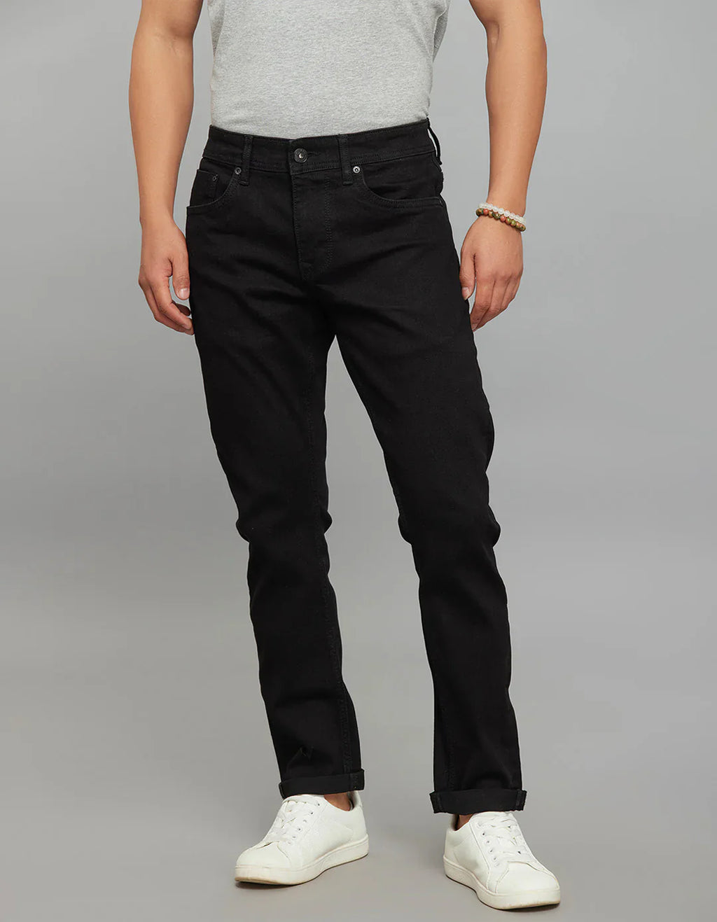 Rookies Denim Tapered Ankle-Length Stretch Jeans - Black RJ6235 | Denim pant | Shirtology Bangladesh