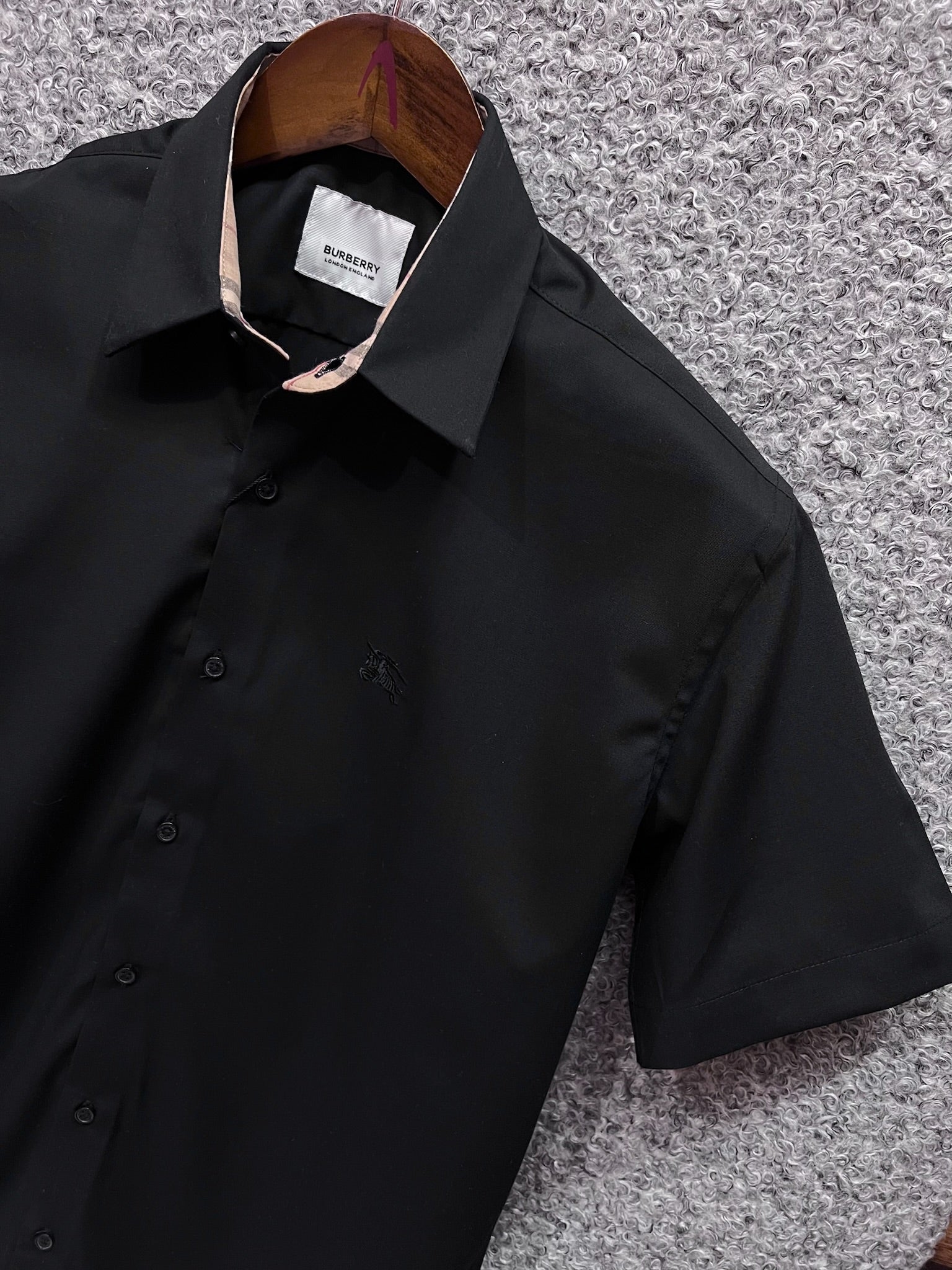 Premium Half Sleeve Solid Shirt BRSS Black | Short Sleeve Solid Shirt | Shirtology Bangladesh
