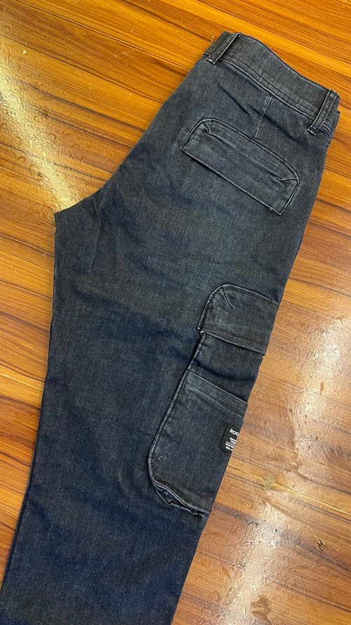 Dark Indigo Loose Fit Denim Cargo Pant RJ6221 | Shirtology Bangladesh