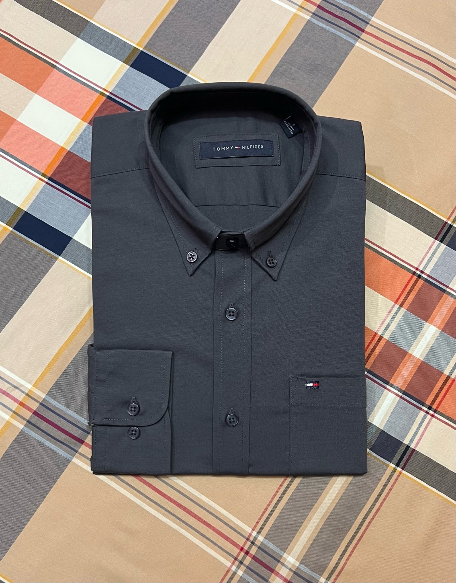 TMS Signature Solid Cotton Shirt Charcoal | Solid Shirt | Shirtology Bangladesh