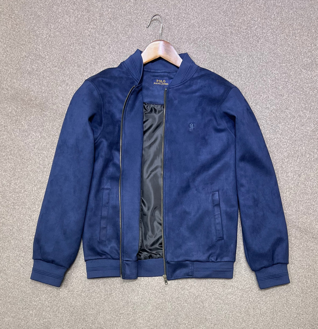 Premium Soft-Touch Suede Finish Jacket Navy Blue