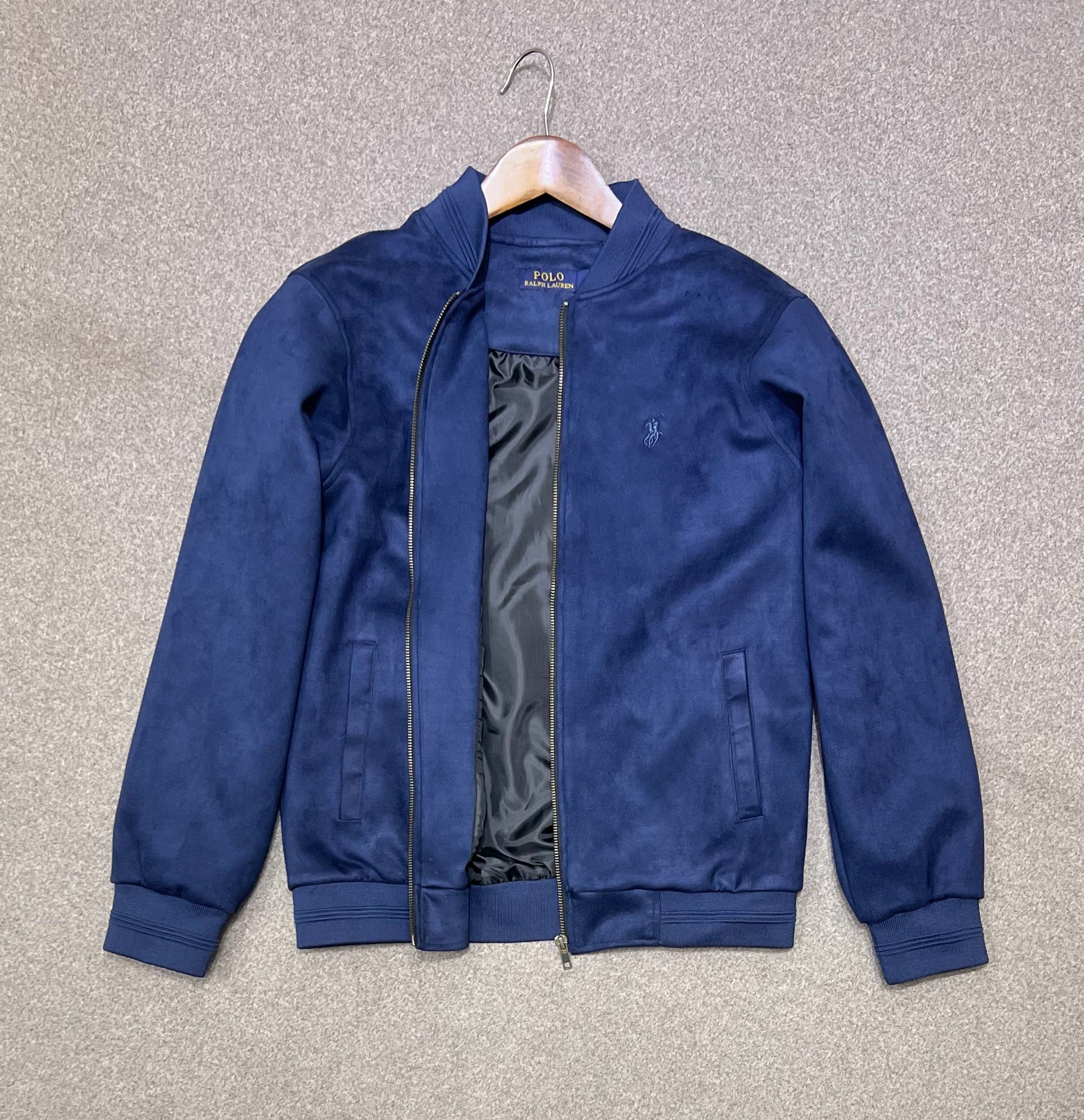 Premium Soft-Touch Suede Finish Jacket Navy Blue