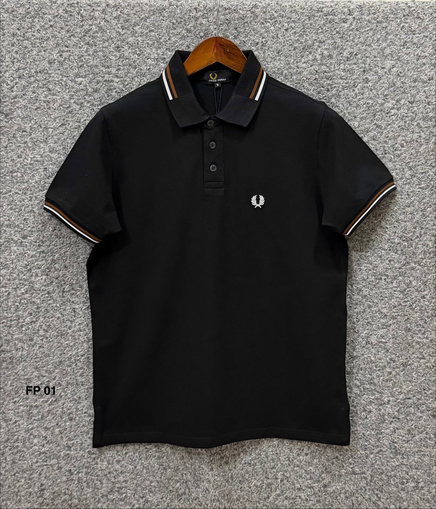 Premium Ultra Heavyweight Luxury Finish Polo Tshirt FPPL Black