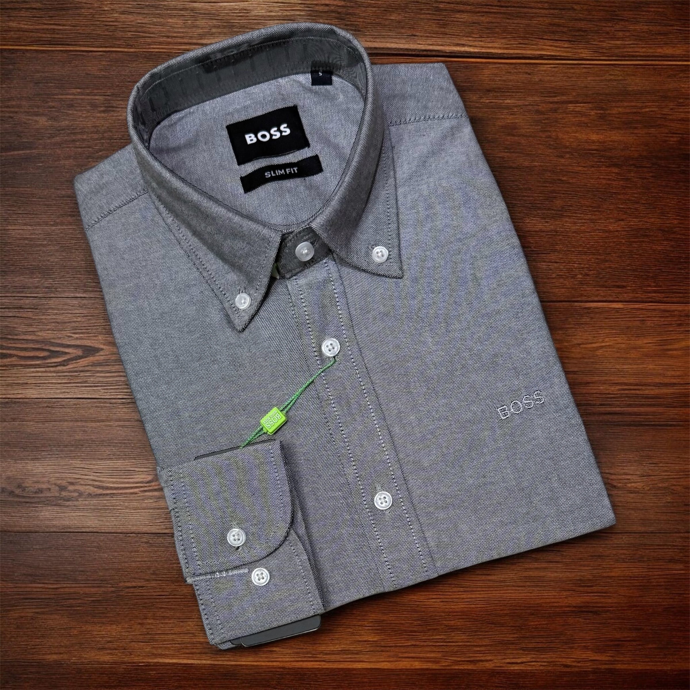 Premium Solid Oxford Cotton Shirt HBS Gray