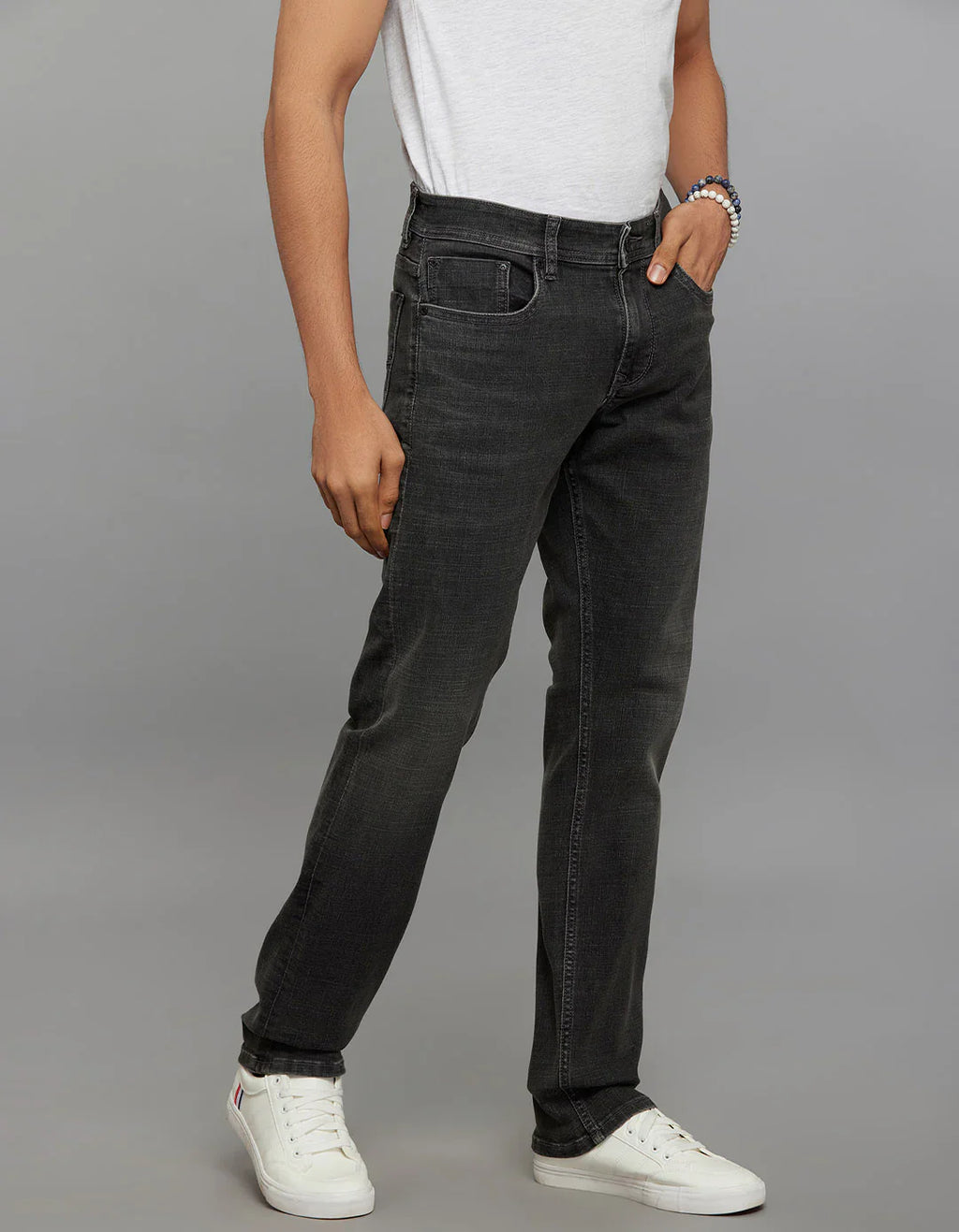 Grey 5 Pocket Mid-Rise Slim Straight Fit Classic Stretch Jeans RJ6416 | Denim pant | Shirtology Bangladesh