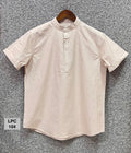 Mandarin Collar Micro-Stripe Box-Pleat Shirt 104