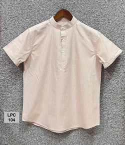 Mandarin Collar Micro-Stripe Box-Pleat Shirt 104 | Band Collar Shirt | Shirtology Bangladesh