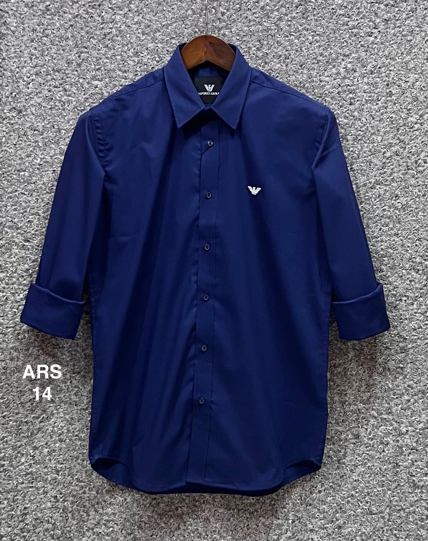 Iconic Solid Shirt ARMS 14 Navy