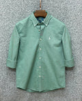 Premium Solid Logo Oxford Cotton Shirt RLS C-Green 150