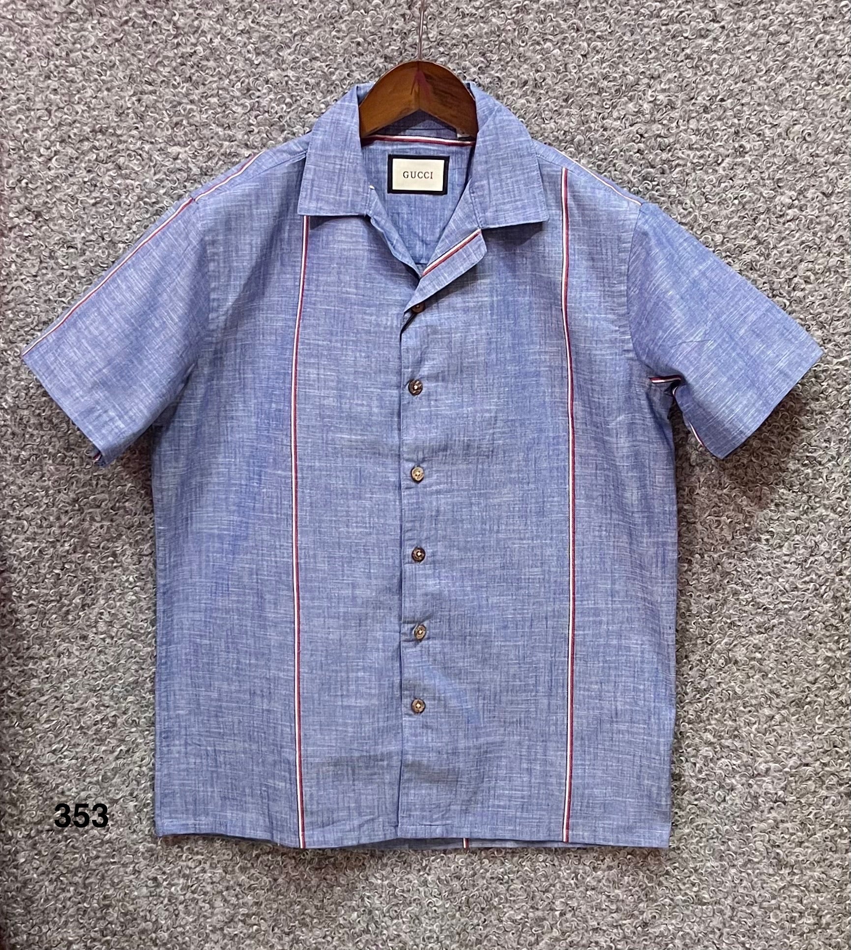 Premium Classic Cuban Collar Stripe Shirt GCST 353