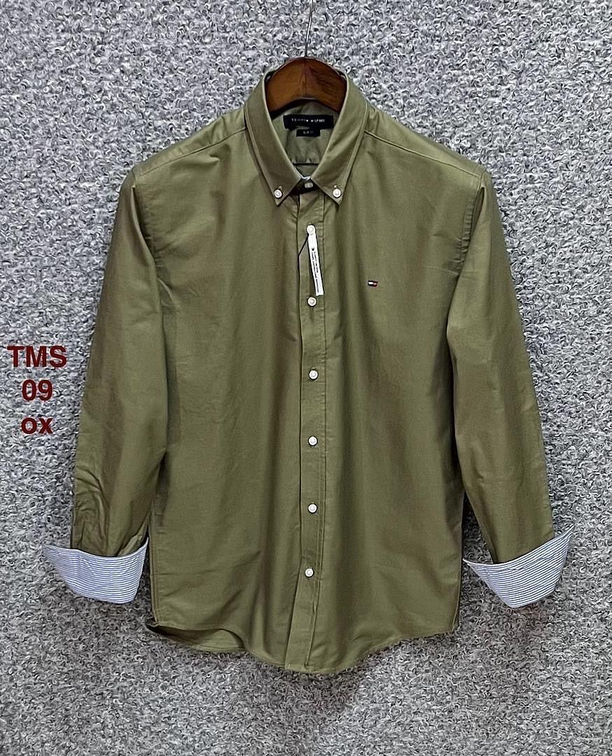TMS Signature Solid Cotton Shirt oxford Olive | Solid Shirt | Shirtology Bangladesh
