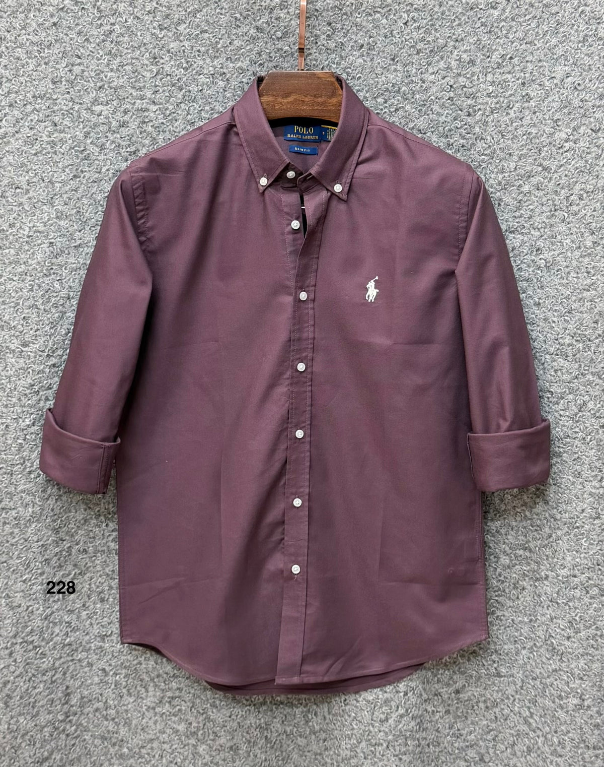 Premium Solid Logo Oxford Cotton Shirt RLS 228