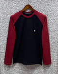 Premium Raglan Full-Sleeve T-Shirt RLRGT Maroon&Black
