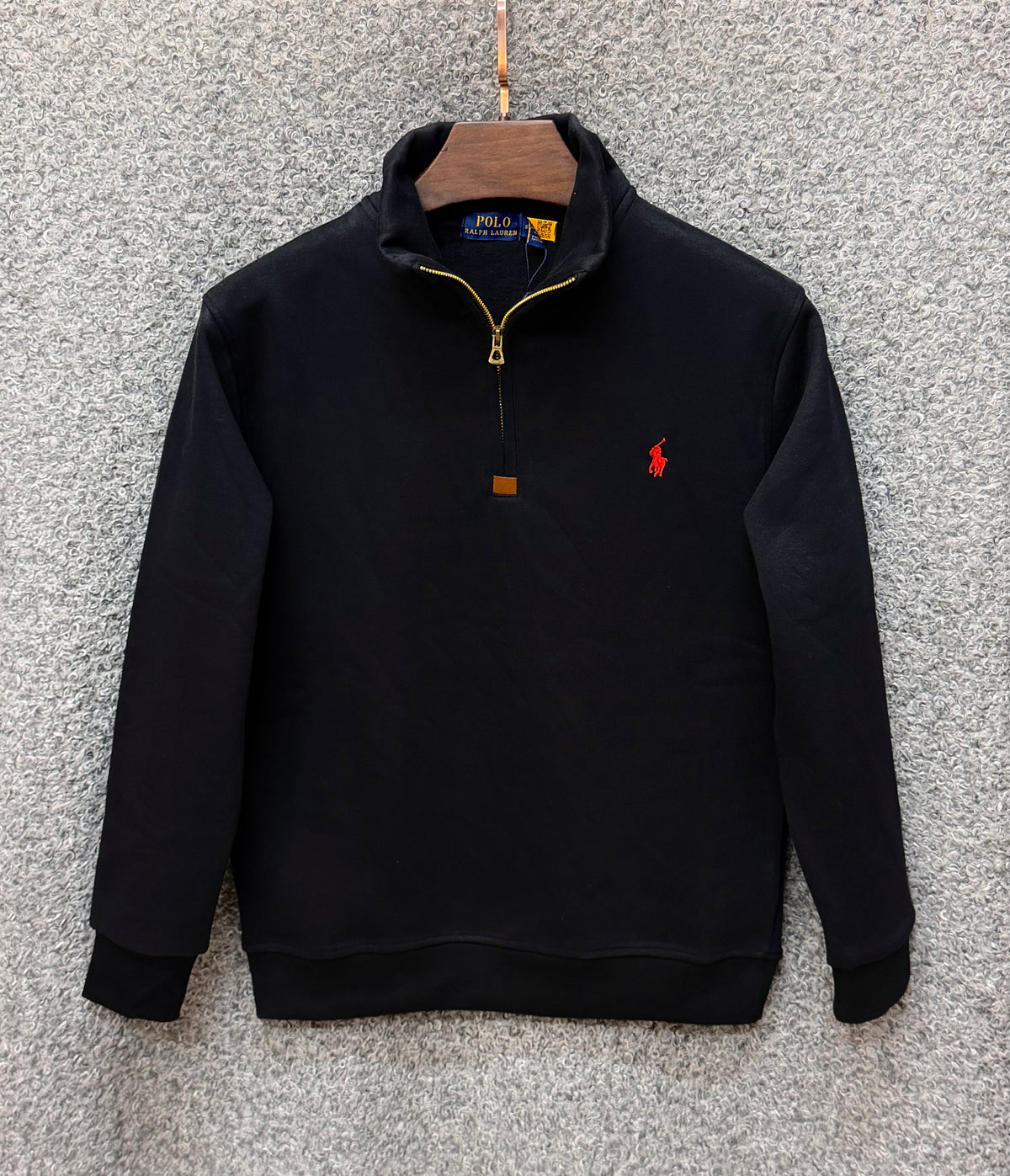 Premium Half Zip Pullover Jacket Black PLJK 01