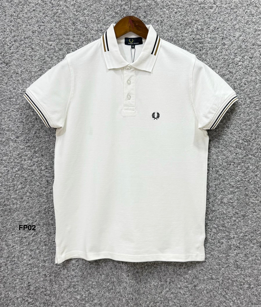 Premium Ultra Heavyweight Luxury Finish Polo Tshirt FPPL White