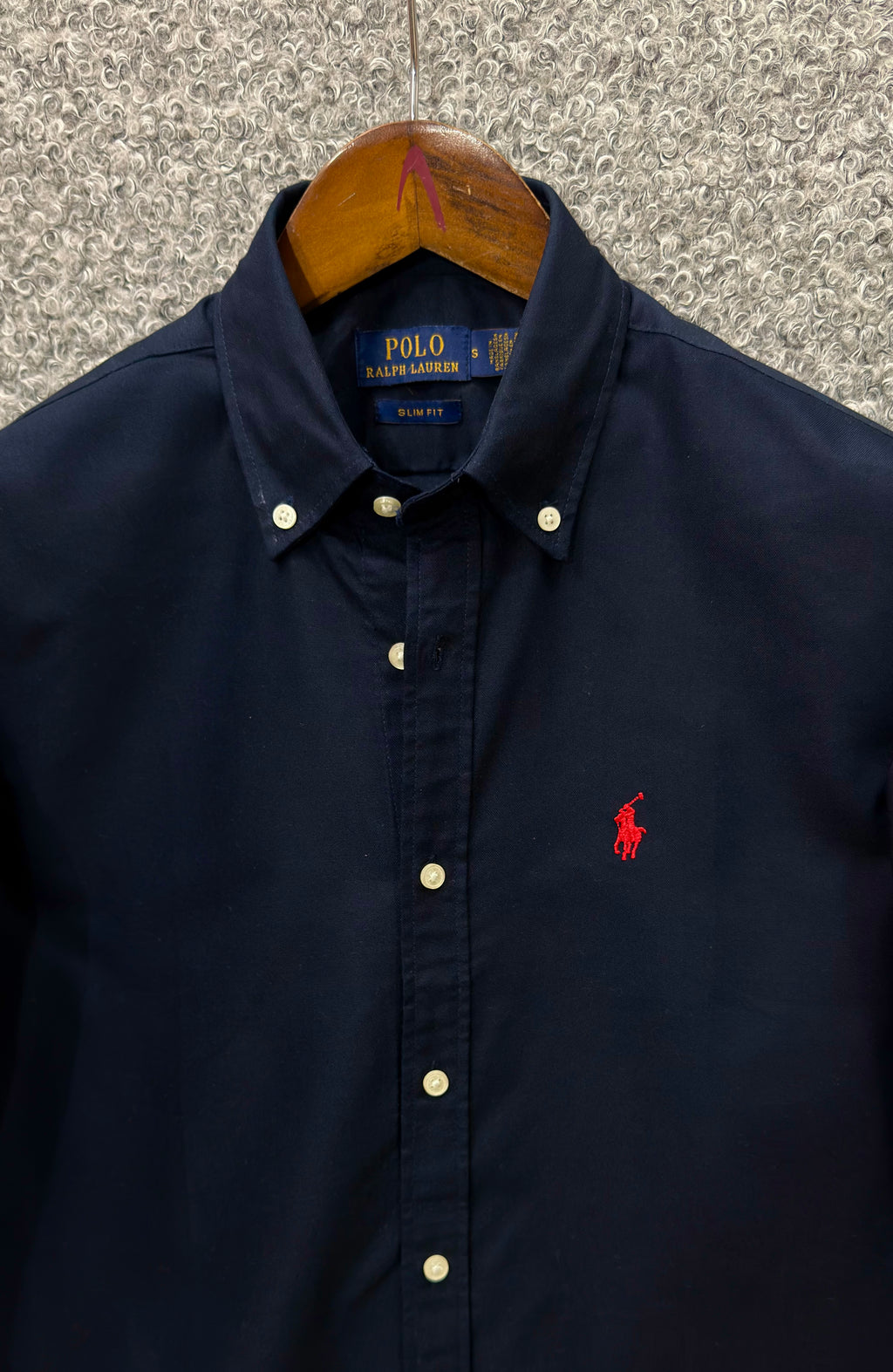 Premium Solid LOGO Oxford Cotton Shirt RLS Navy 203 | Solid Shirt | Shirtology Bangladesh
