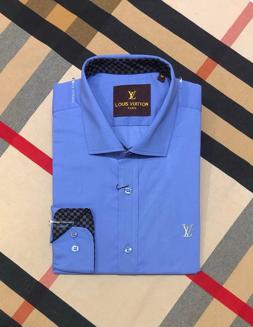 Luxury Solid Shirt LVS Formal collar sky | Shirtology Bangladesh